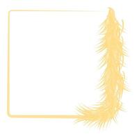 Golden wheat branch forming a decorative frame for text or design vector