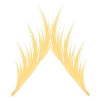 Two bunches of dry golden wheat forming a triangle shape vector