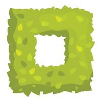 Square shaped green hedge forming empty frame vector
