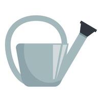 Metal watering can standing on white background vector