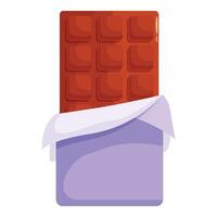 Open chocolate bar wrapped in foil is waiting for you vector