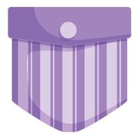 Purple pocket with button closing showing vertical stripes pattern vector