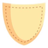 Blank rounded patch with stitch lines showing sewing concept vector