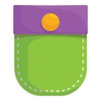 Green pocket with button holding something empty vector