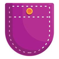 Purple pocket with button and stitches showing concept vector