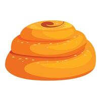 Delicious cinnamon roll lying on white background vector