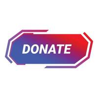Donate button with modern geometric design and gradient colors vector