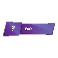 Purple faq button showing frequently asked questions vector