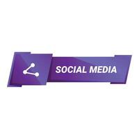 Purple social media banner showing share icon vector