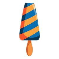 Refreshing striped ice cream on a stick is waiting for you vector