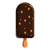 Chocolate ice cream on stick melting covered with nuts vector