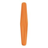 Wooden rolling pin lying horizontally isolated on white background vector
