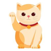 Maneki neko, the japanese lucky cat raising paw is waving vector