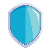 Blue shield is providing security with copy space vector