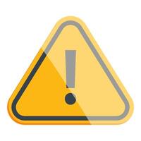 Yellow triangle warning sign showing danger alert vector