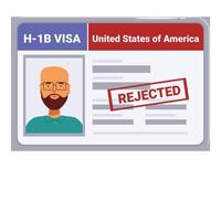 H1 b visa application getting rejected with red stamp vector