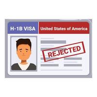 H1 b visa application getting rejected with stamp vector