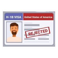 H1 b visa application getting rejected with stamp vector