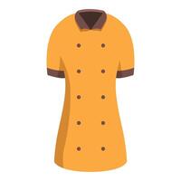Yellow chef uniform with short sleeves for cooking vector