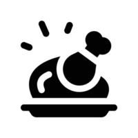 roasted chicken icon. glyph icon for your website, mobile, presentation, and logo design. vector