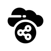 cloud sharing icon. glyph icon for your website, mobile, presentation, and logo design. vector