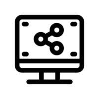 computer icon. line icon for your website, mobile, presentation, and logo design. vector