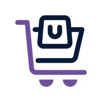 shopping cart icon. dual tone icon for your website, mobile, presentation, and logo design. vector