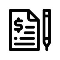 contract icon. line icon for your website, mobile, presentation, and logo design. vector