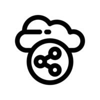 cloud sharing icon. line icon for your website, mobile, presentation, and logo design. vector
