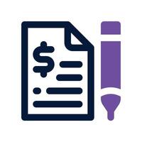 contract icon. dual tone icon for your website, mobile, presentation, and logo design. vector