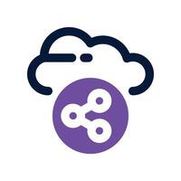 cloud sharing icon. dual tone icon for your website, mobile, presentation, and logo design. vector