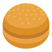Fresh burger bun with sesame seeds is being prepared for burger vector