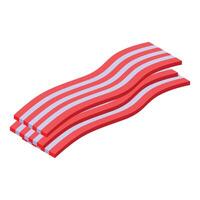 Three slices of bacon are lying on top of each other vector