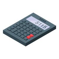 Electronic calculator displaying number 5115 showing accounting and finance vector