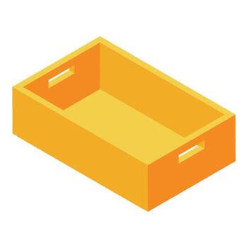 Empty wooden crate isolating on white background vector