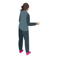 Woman showing something isometric icon business character vector