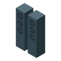Modern audio system playing loud music isometric view vector