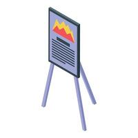 Office whiteboard stand is showing business presentation vector