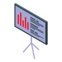 Flipchart showing growing bars graph for business presentation vector