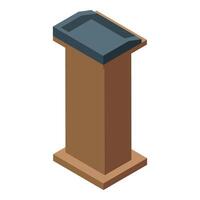 Wooden tribune showing public speaking concept vector