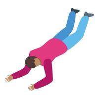 Young man crawling reaching for something on the floor vector