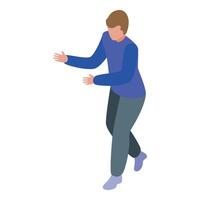 Young man explaining something with hand gestures vector