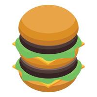 Delicious double burger isometric icon representing fast food vector
