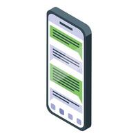 Smartphone showing instant messaging chat application interface vector
