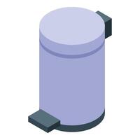 Modern empty metal trash can with pedal bin for garbage vector