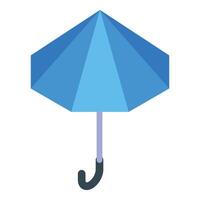 Blue umbrella protecting from rain isometric view vector