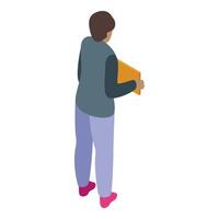 Office worker is carrying a folder in his hands vector