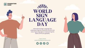 World Sign Language Day Social Media Post template