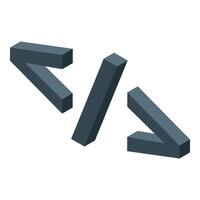 Isometric html tag icon representing web development vector