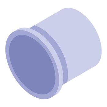 Plastic pipe connecting element for plumbing system isometric view vector